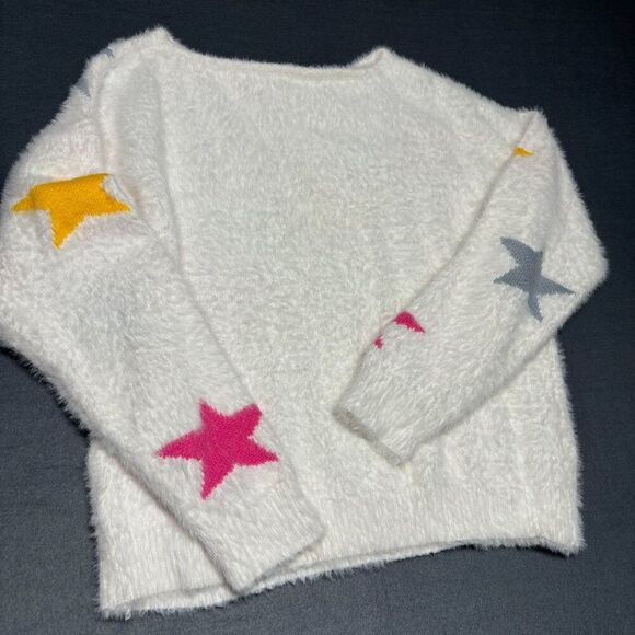 C+D+M Collection Kidcore Trending Star Boat Neck Sweater Size Large - Picture 2 of 5